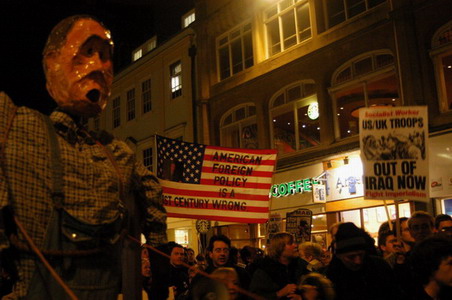 and the 'I stole the Presidency' Bush effigy