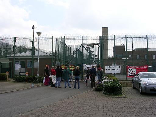 The high security prison like front gate.