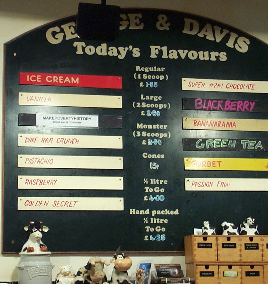 Make Poverty History flavour ice cream at G&D's