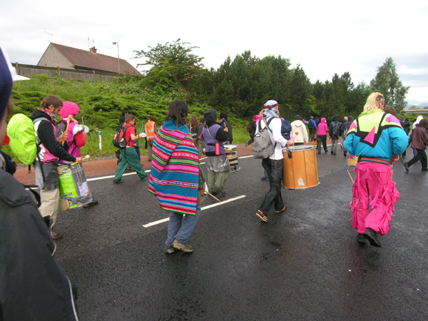 Samba band adds colour and music to the blockade group