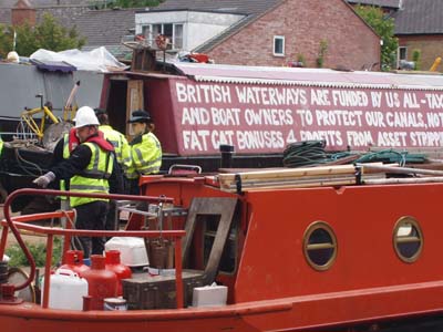 Boat painted with valid rant