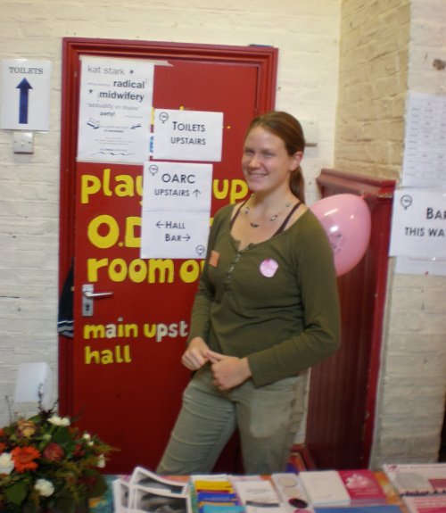 Friendly person on the stall (tasty biscuits out of shot!)
