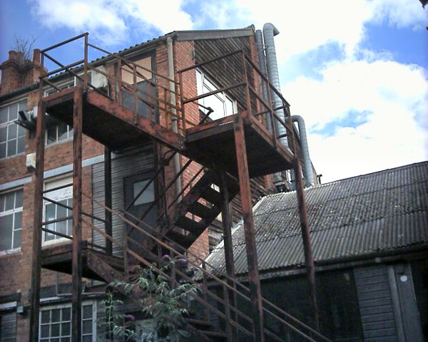 The fire escape: sunbathing space for the local cat