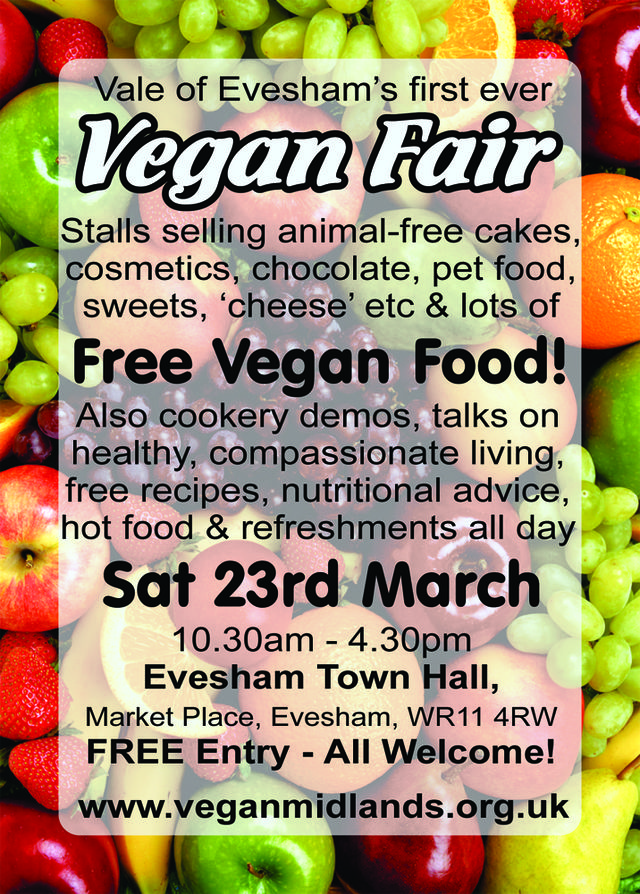 Leaflet for the Vale of Evesham Vegan Fair