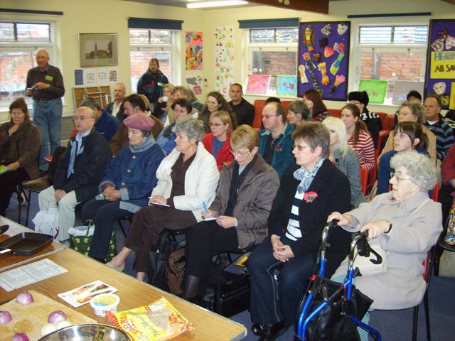 The audience at a vegan cookery demo in Birmingham