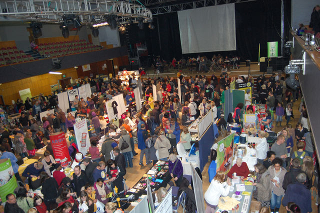 Crowded aisles at the West Midlands Vegan Festival 2012, in Wolverhampton